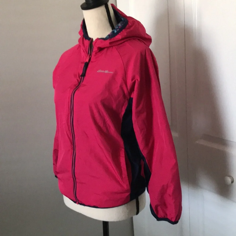 Eddie Bauer Girls' Lightweight Reversible Hooded Fleece Jacket | M 10-12